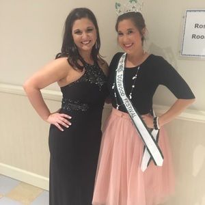 Black pageant prom gown